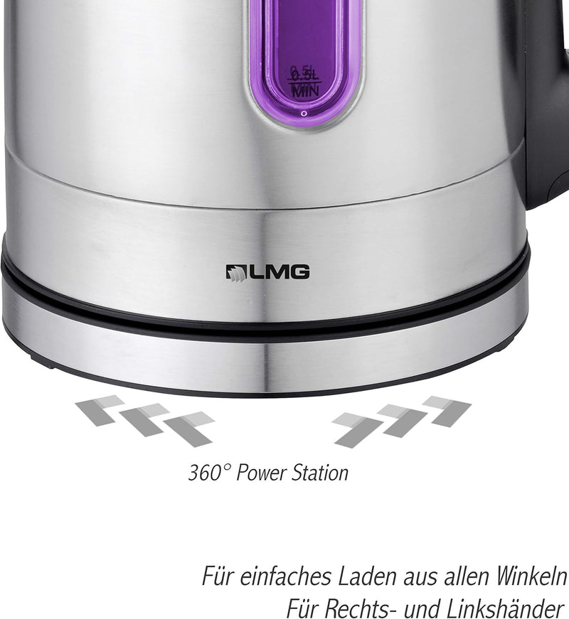 Wasserkocher Edelstahl LED mit Temperatureinstellung Premium - 2200W -Mit Farbspiel und Warmhaltefun