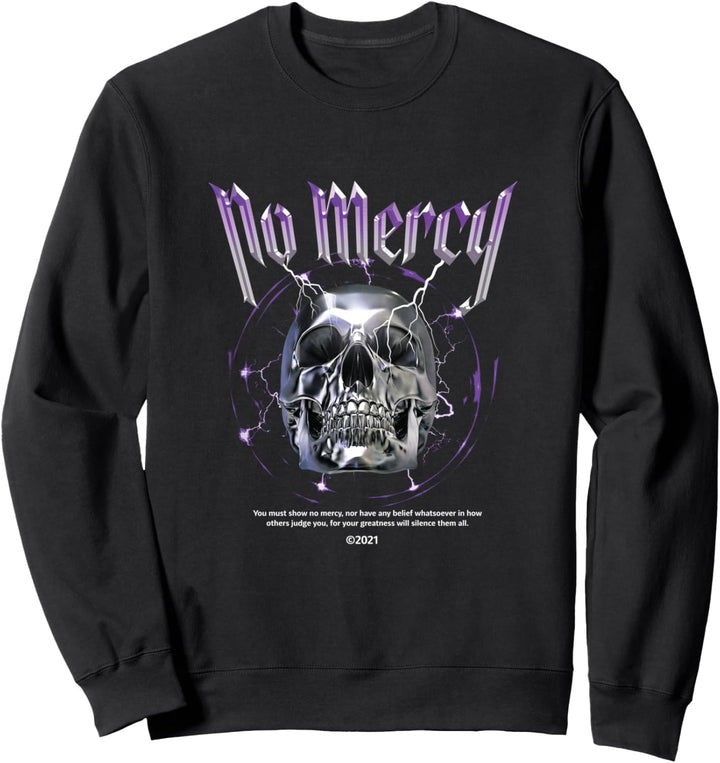 No Mercy Heavy Metal Skull - Sad Aesthetic Edgy Streetwear Sweatshirt