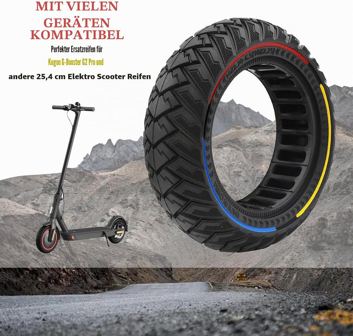 10 Zoll E Scooter Solid Reifen, 10x2.7 Vollgummireifen, 60/70-6.5 Vollgummi Abriebfeste &amp; Pannensich