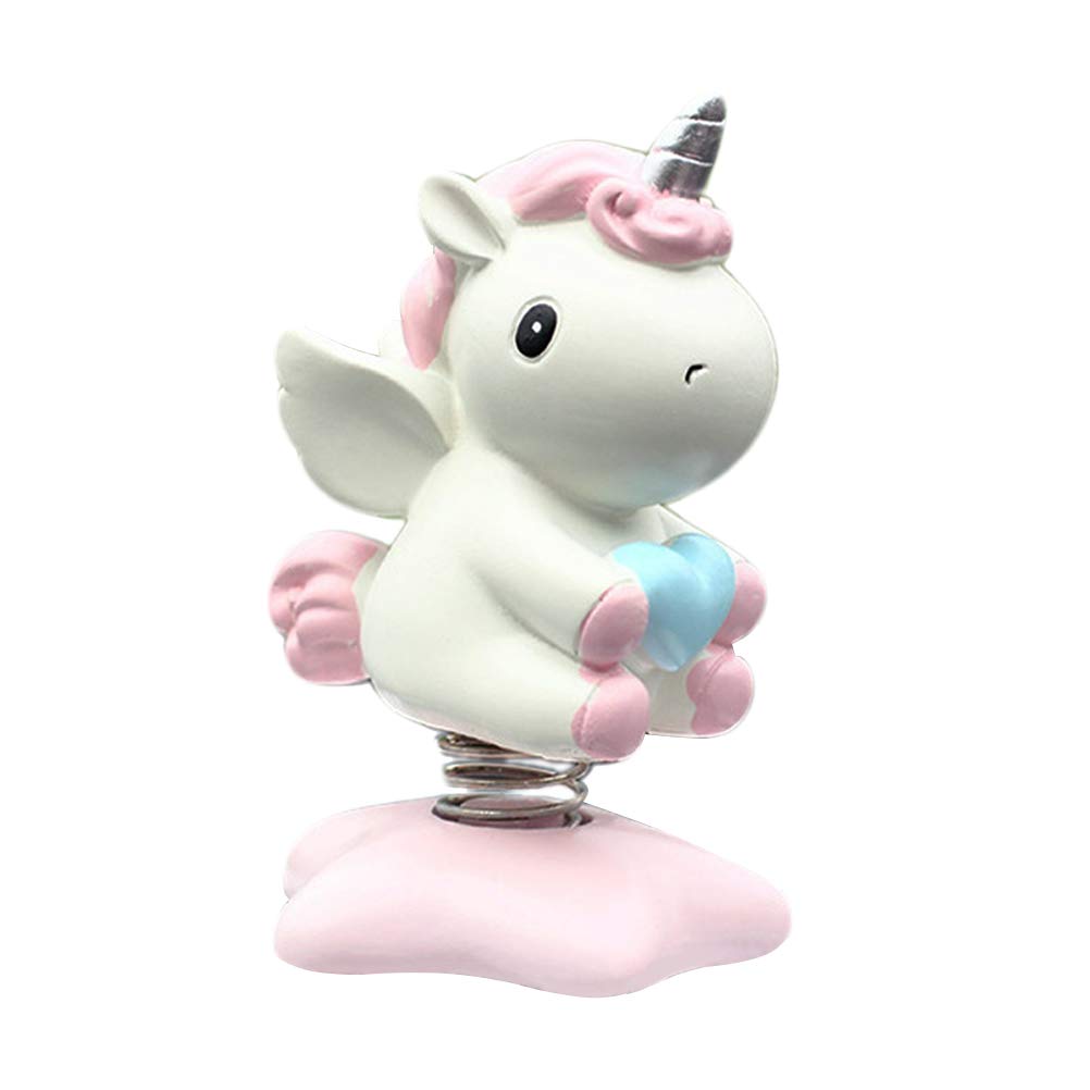 Abaodam Einhorn Ornament Mit Wackelkopf Aus Umweltfreundlichem Harz Cartoon Auto Armaturenbrett Deko