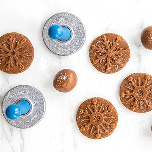 Nordic Ware Schneeflocke Cookie Stamps (3er Set), stabiles Aluminiumguss-Keksstempel-Set, Cookie Pre