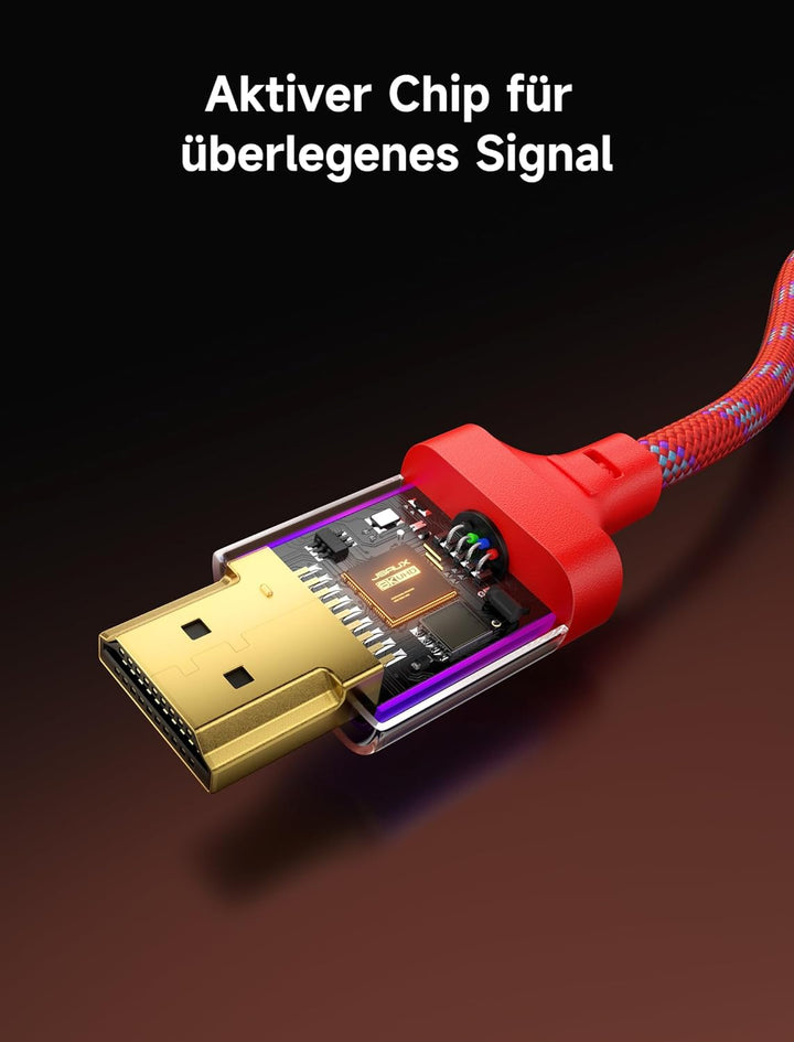 JSAUX 8K HDMI Kabel 1Meter 2-Stück | 4K & 8K HDMI 2.1 Kabel 48Gbps High Speed HDMI | 4K@120Hz 144Hz,