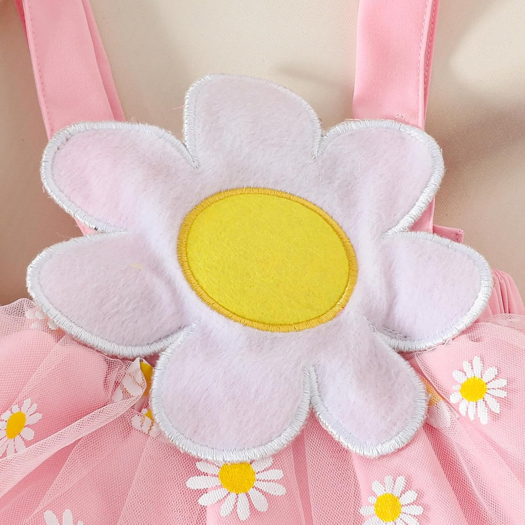 Baby Mädchen Kleidung für Neugeborene gerüschte Oberteile Sonnenblumen Hosenträgerröcke mit Stirnban