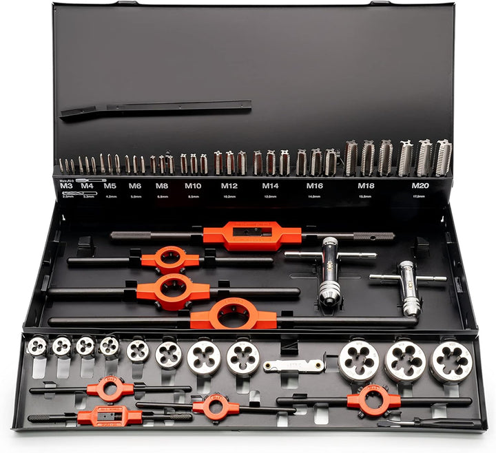 BAER Gewindeschneider Set HSS: Handgewindebohrer - Schneideisen - Betätigungswerkzeuge: M 3 - M 20 -