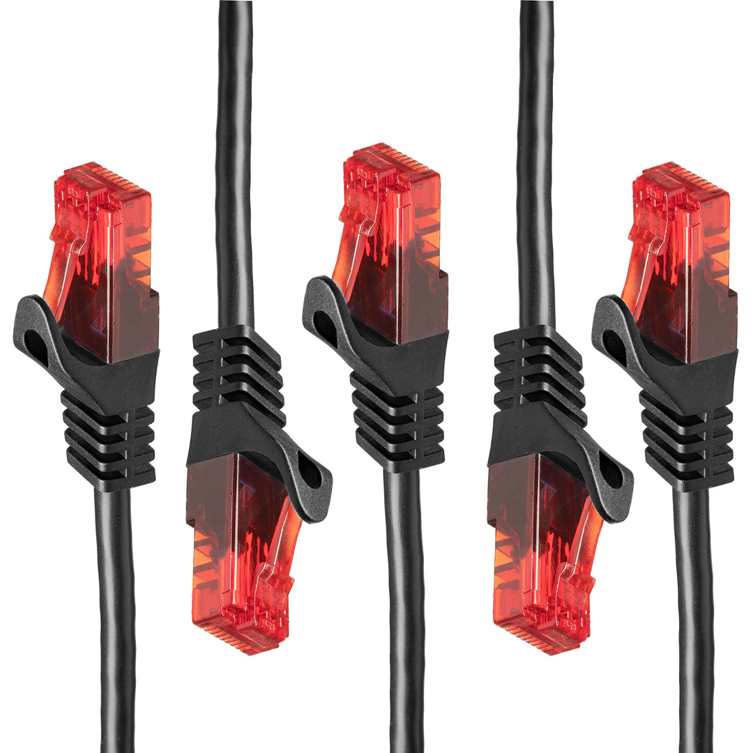 BIGtec - 5 Stück - 25m Gigabit Netzwerkkabel Patchkabel Ethernet LAN DSL Patch Kabel schwarz (2x RJ-