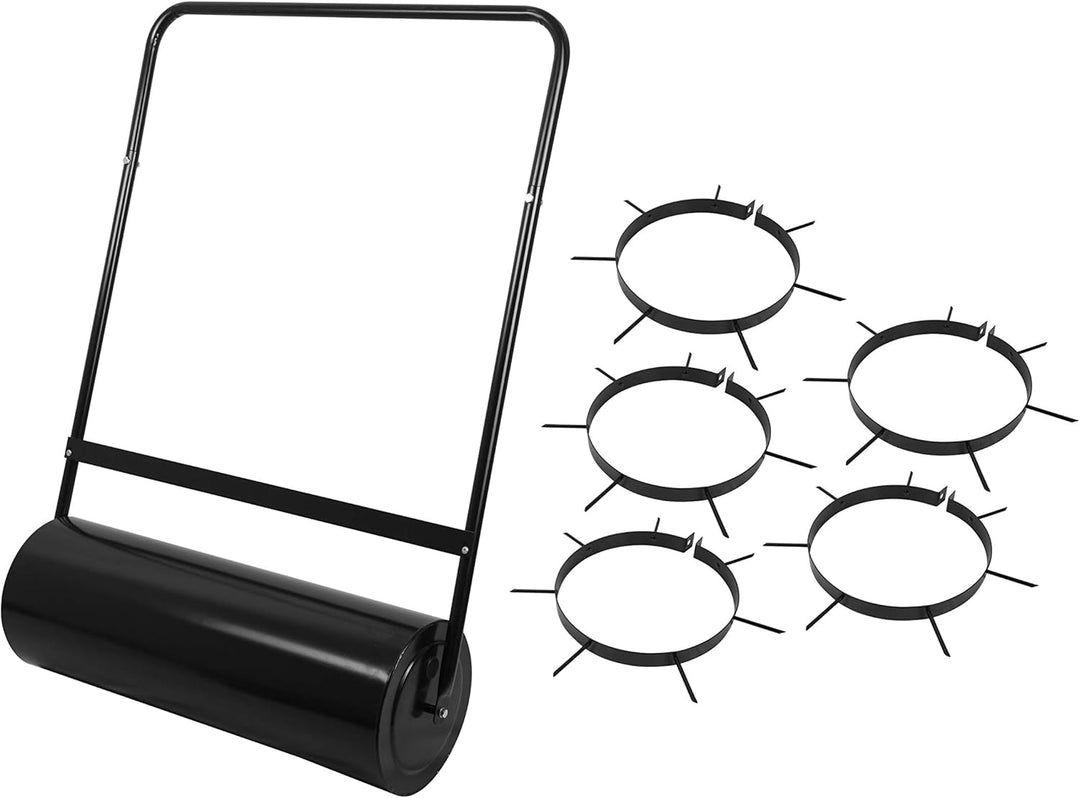 ADGO Gartenwalze Rasenwalze mit Spikes 50 x 28 cm Hoch für Rasen Stahltrommel 30L Garden Yard Kit Wa