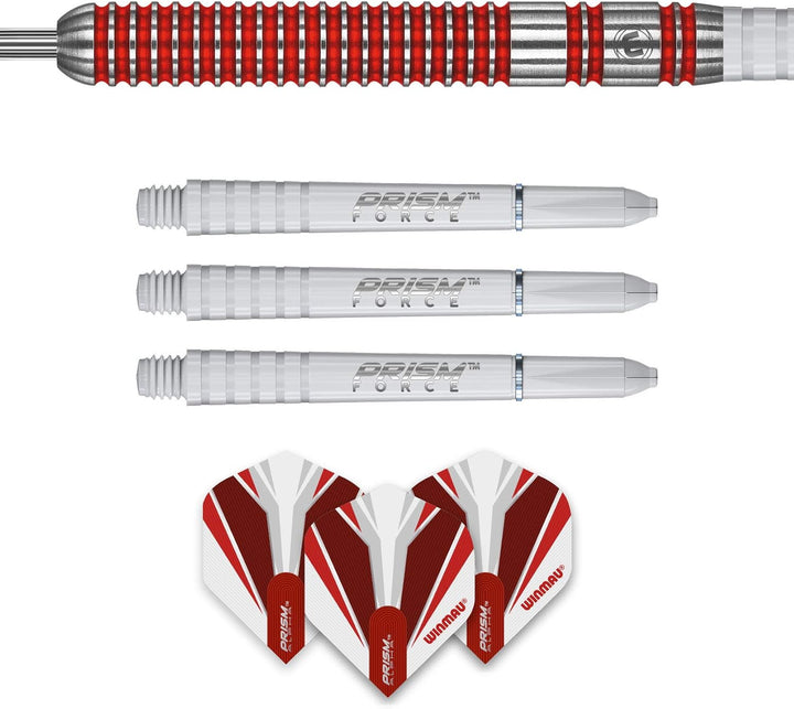 WINMAU Overdrive Dartpfeile aus Wolfram Steeltip mit Prismenflügeln und Schäften (Schäfte) 23 g, 23