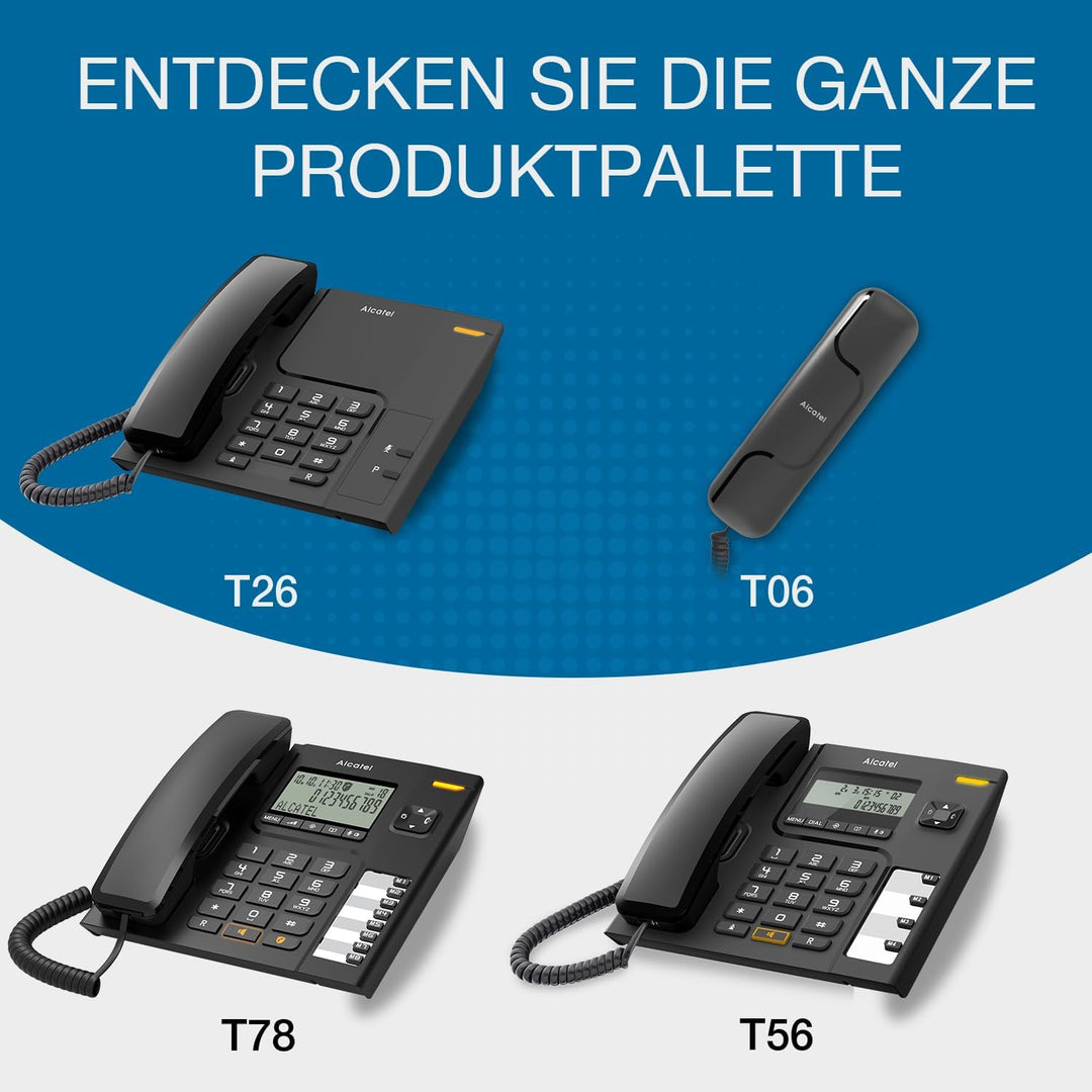 Telefone mit Kabel Marke ALCATEL Modell TELEFON Tischplatte T78 Schwarz