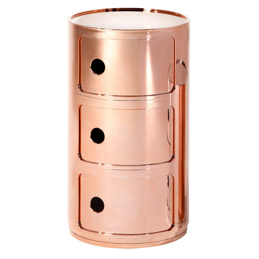 Componibili 3 Container, kupfer glänzend H 59cm Ø 32cm modern Kupfer/Glänzend, modern Kupfer/Glänzen