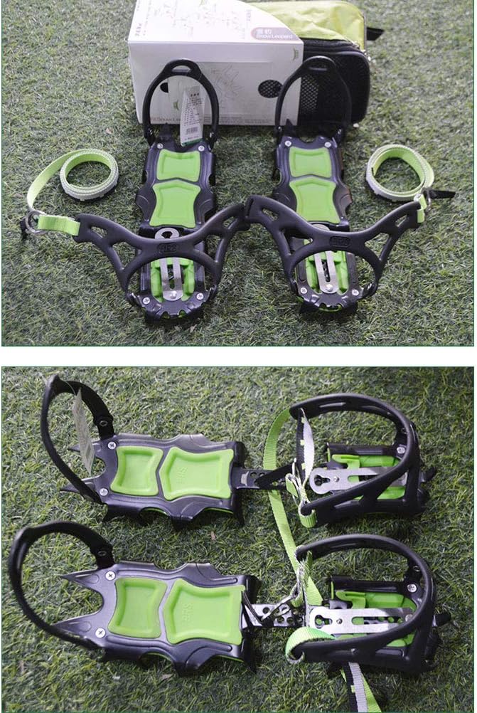 Tentock Steigeisen für Bergschuhe, Edelstahl Schuhspikes Crampons Anti-rutsch Eisklampe Steigeisen m