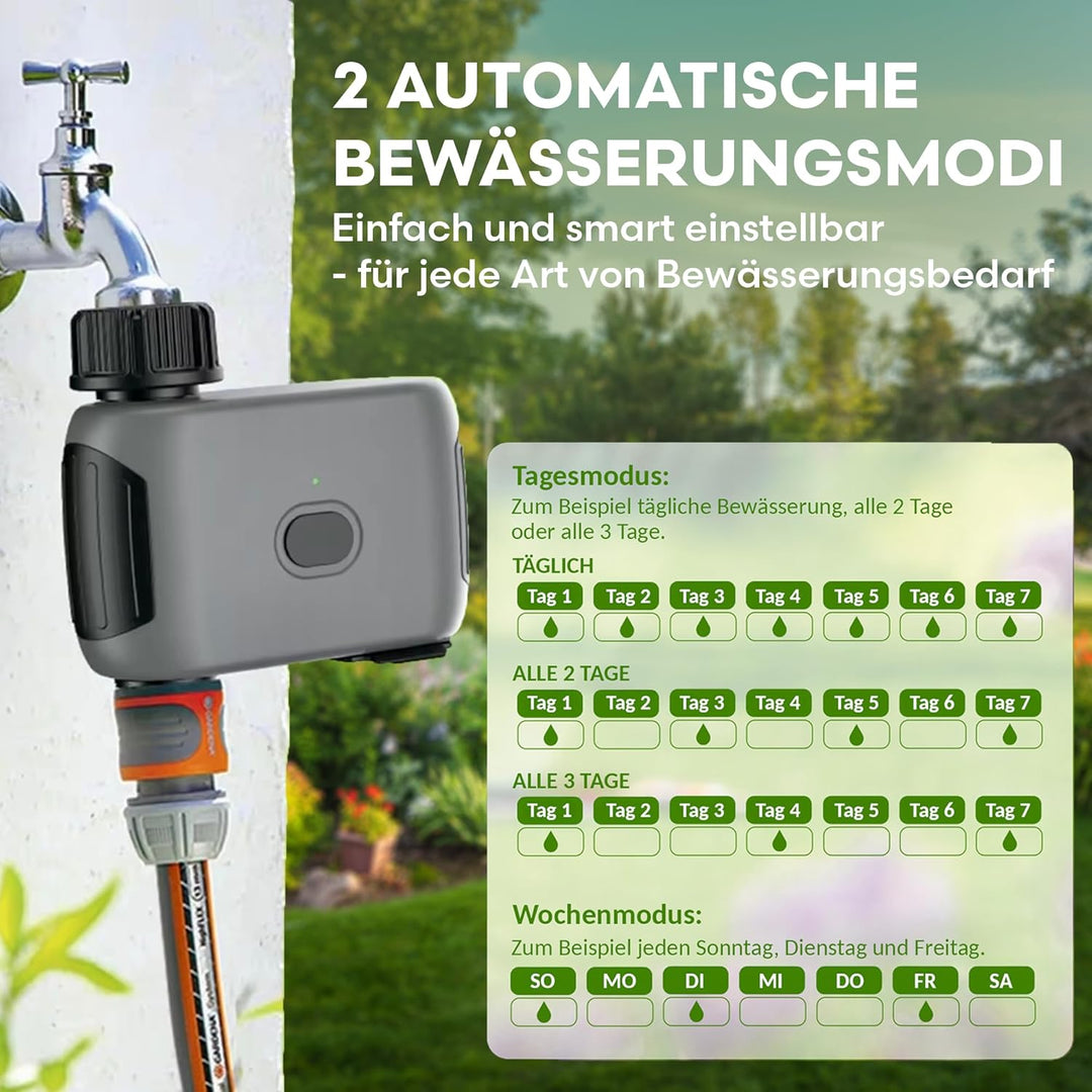 rainfactory Bewässerungscomputer WLAN mit Messinganschluss, Smart Water Timer, APP Steuerung, Alexa