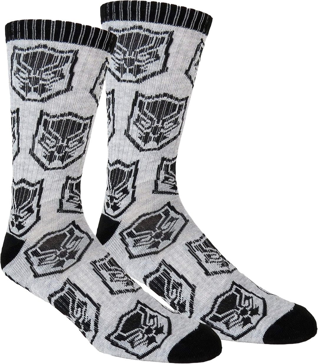 Marvel Herren Black Panther Athletic Socken, 2 Paar, schwarz / grau, Einheitsgr��e