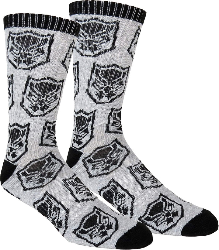 Marvel Herren Black Panther Athletic Socken, 2 Paar, schwarz / grau, Einheitsgr��e