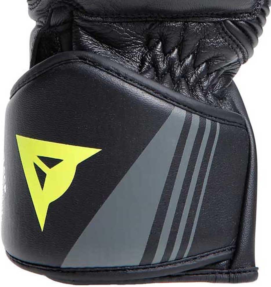 Dainese Druid 4 Gloves Motorradhandschuhe Sport Racing Handschuhe Leder, BLACK/CHARCOAL-GRAY/FLUO, M