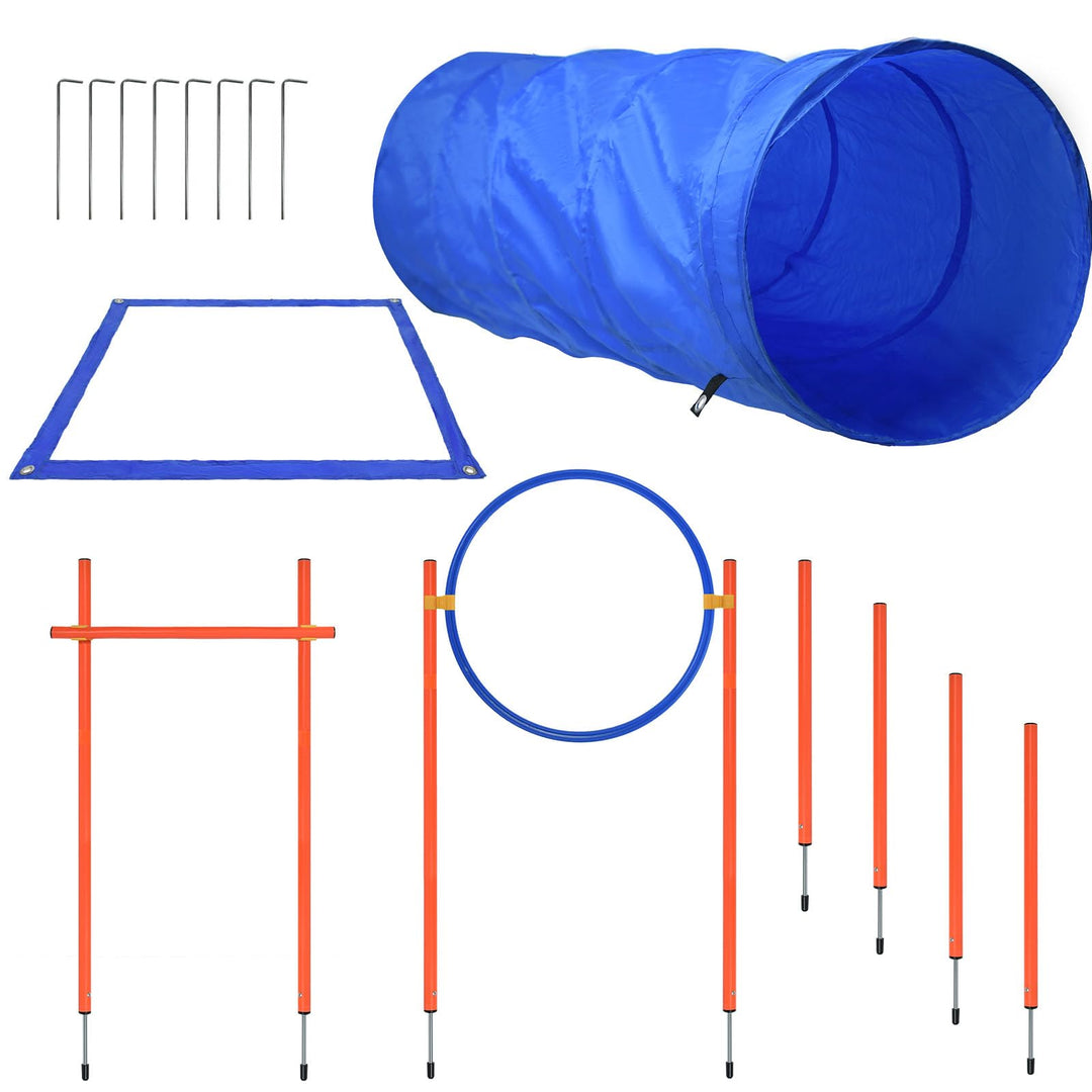Agility Ausrüstungs Set für Hunde Training Hundesport Hundetraining Spiele Zubehör mit Hürdenstange,