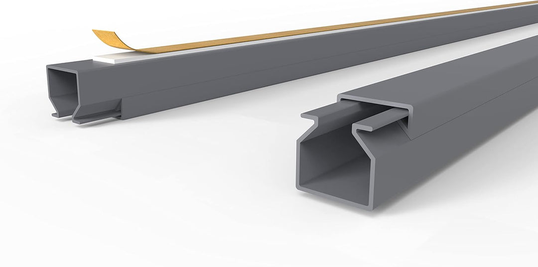 Kabelkanal Selbstklebend Pro mit Schaumklebeband, Kabelschacht 50m 12x12mm - 50x1m, Gray - Grau 50m