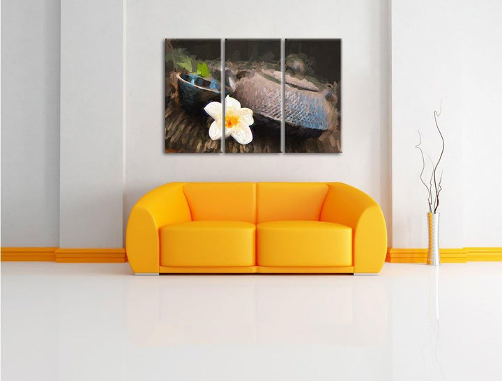 Pixxprint Teekanne als Leinwandbild/Grösse: 3 Teilig (120x80) cm/Wandbild/Kunstdruck/fertig bespannt