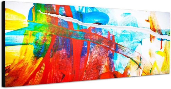 Paul Sinus Art Panoramabild auf Leinwand und Keilrahmen 150x50cm Malerei abstrakt bunt