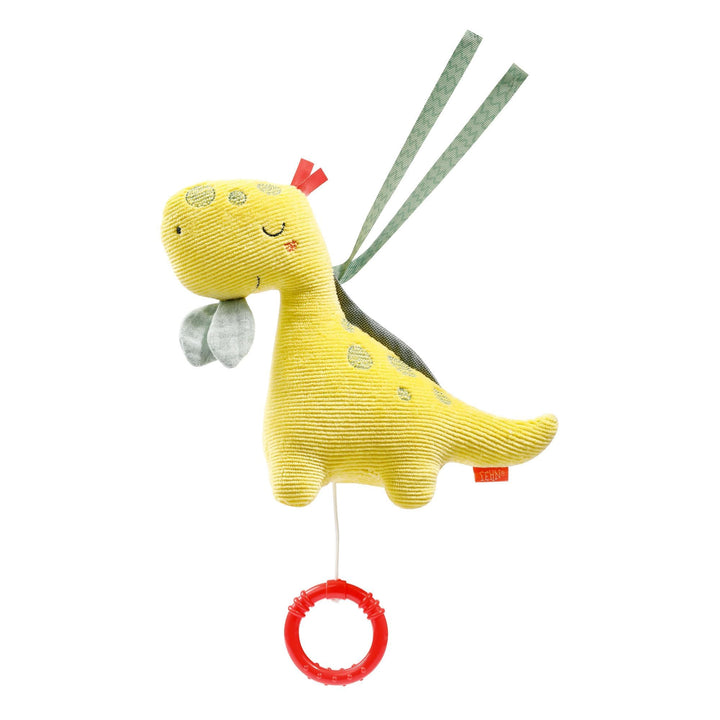 Fehn 051018 Mini-Spieluhr Dino – Kuscheltier & Einschlafhilfe: Melodie „Mozarts Wiegenlied“ beruhigt