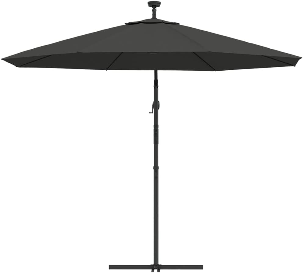 vidaXL Ampelschirm LED 300cm Anthrazit Sonnenschirm Kurbelschirm Gartenschirm 300 cm Anthrazit, 300