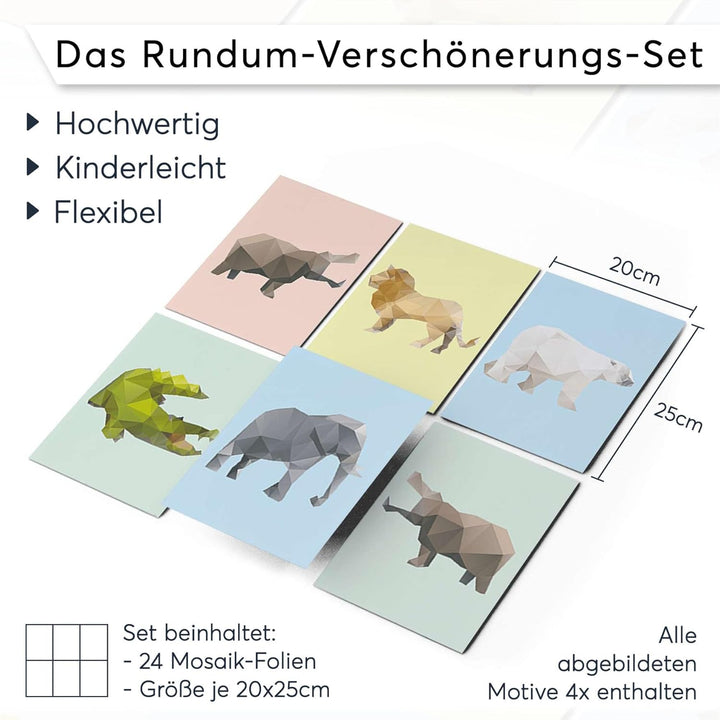 CREATISTO Mosaik Klebefliesen Stickerfliesen Fliesenfolie - Klebefolie Aufkleber für Wand-Fliesen I
