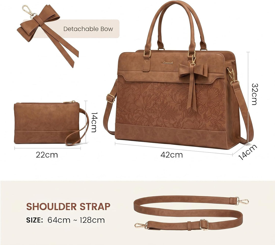 LOVEVOOK Handtasche Damen Gross, 15,6 Zoll Laptoptasche Arbeitstasche Elegant Uni Tasche Schultasche