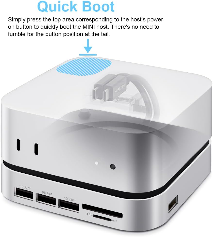 OFFCUP Dockingstation Kompatibel mit Mac mini M4, Dockstation mit M.2 NVMe SSD-Schacht SD TF-Kartenl