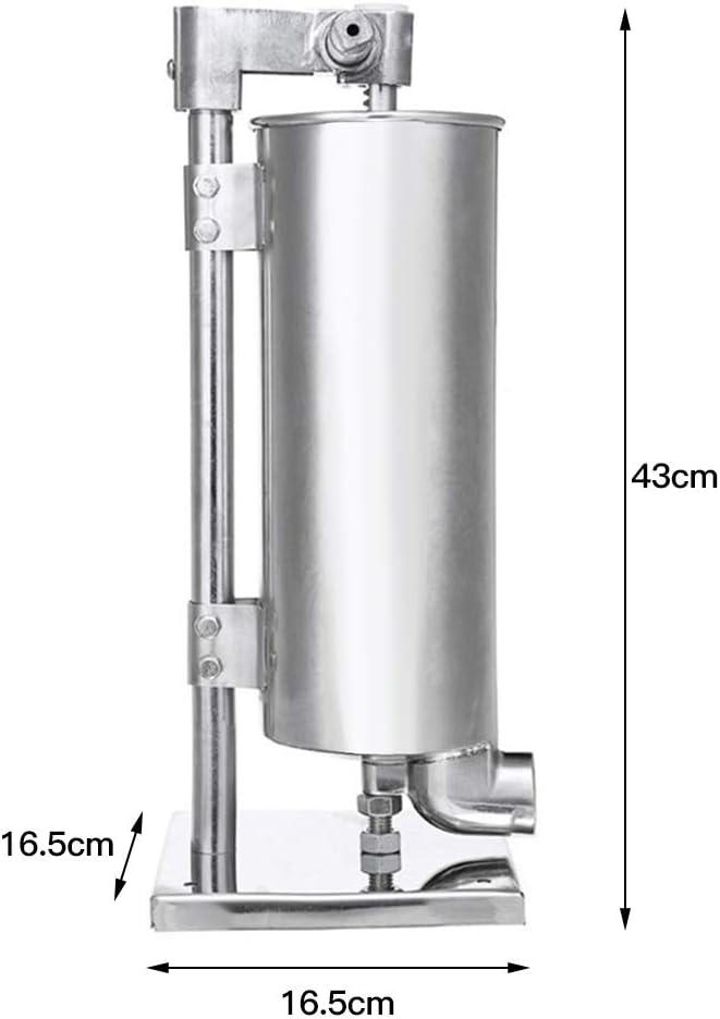 4 l Wurstfüller, aus Edelstahl, Profi-Würstmaschine, manuell, Fleischschieber mit 4 Röhren, ideal fü