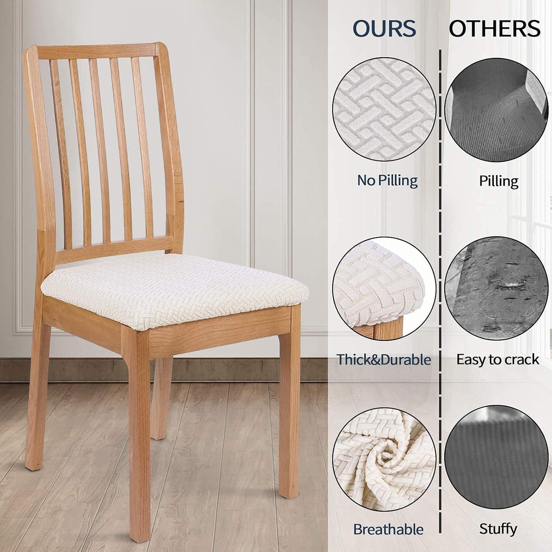 Homaxy Stuhlbezug Sitzfläche 6er Set, Stretch Bezug für Stühle Sitzbezüge für Esszimmerstühle Abwasc