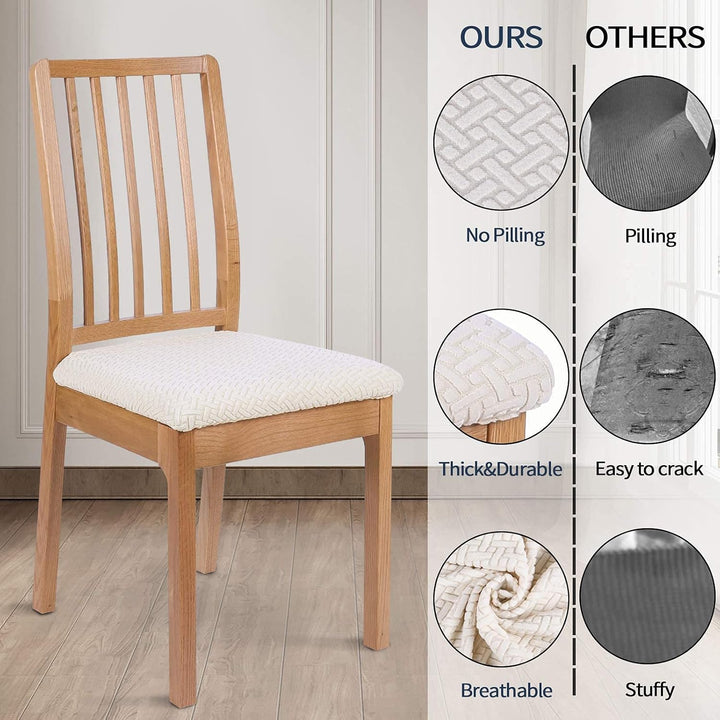 Homaxy Stuhlbezug Sitzfläche 6er Set, Stretch Bezug für Stühle Sitzbezüge für Esszimmerstühle Abwasc