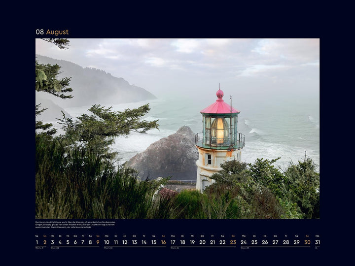 Leuchttürme - KUNTH Wandkalender 2026: Hochwertiger, bildstarker Kalender mit Spiralbindung im Gross