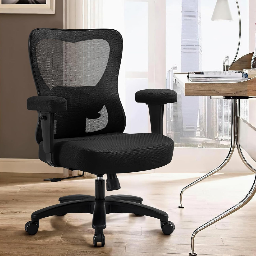 Hellove Bürostuhl Ergonomisch 230KG, Schreibtischstuhl mit Verstellbarer Armlehnen und Lendenwirbels
