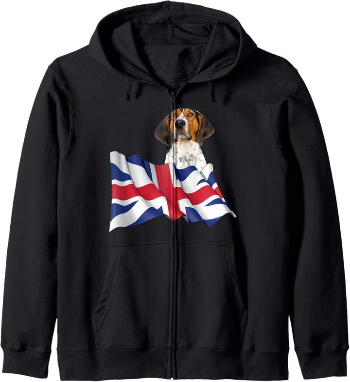 Union Jack Flag Dog Treeing Walker Coonhound Kapuzenjacke