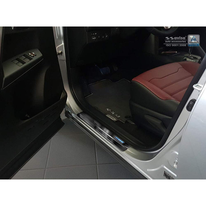 Avisa Black INOX Door sill Protectors Compatible with Toyota C-HR 2016-2019 &amp; Facelift 2019- &amp; RAV4