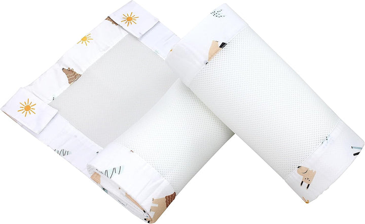 TupTam Bettumrandung Babybett 3D Mesh Nestchen – Gitterstäbe Schutz Netz 2er, Farbe: Safariwelt, Grö