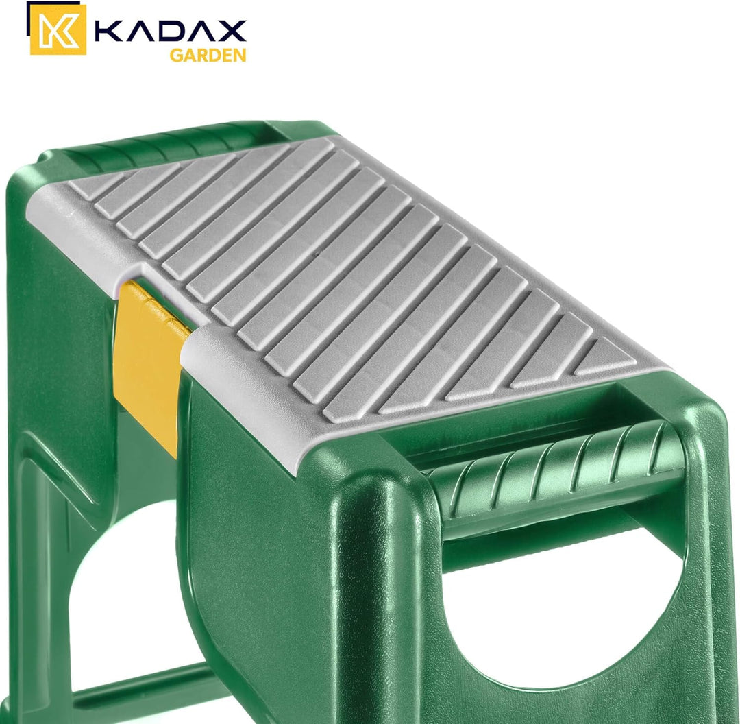 KADAX Gartenhocker, 56.5 x 28 x 37 cm, Kniebank für Gartenarbeiten, 2in1 Kniebank und Tritthocker au