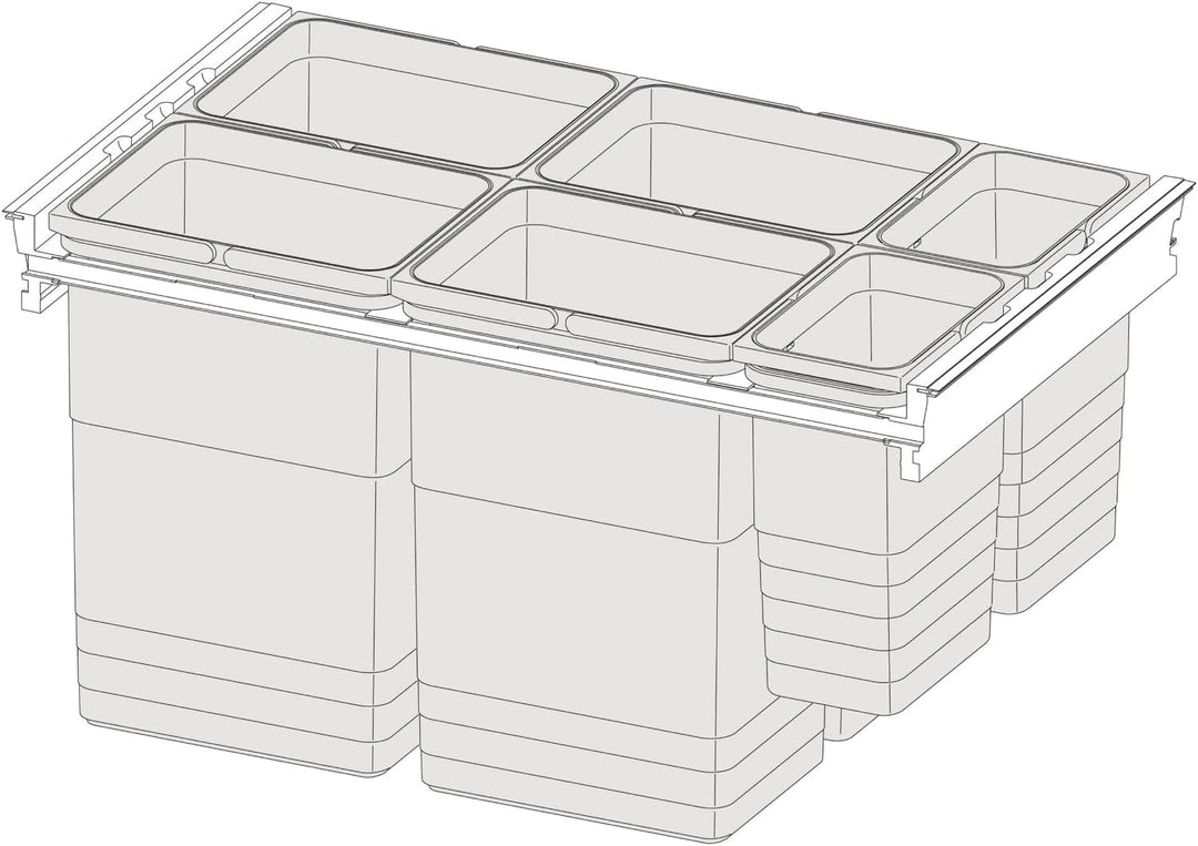 NINKA 5261.52 90680 Hängerahmen für Mülltrennsystem eins2fünf KB 600 NL 400mm, Kunststoff dunkelgrau