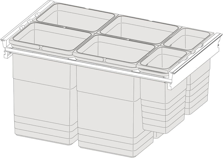 NINKA 5261.52 90680 Hängerahmen für Mülltrennsystem eins2fünf KB 600 NL 400mm, Kunststoff dunkelgrau