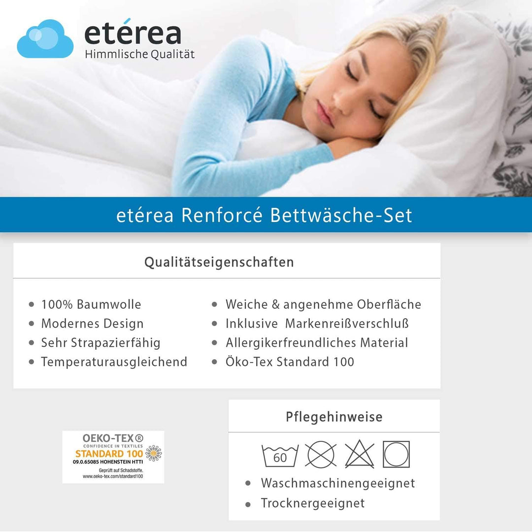 etérea Himmlische Qualität 3 TLG. Mikrofaser Bettwäsche Kreise Muster - Ganzjahres &amp; 4-Jahreszeiten