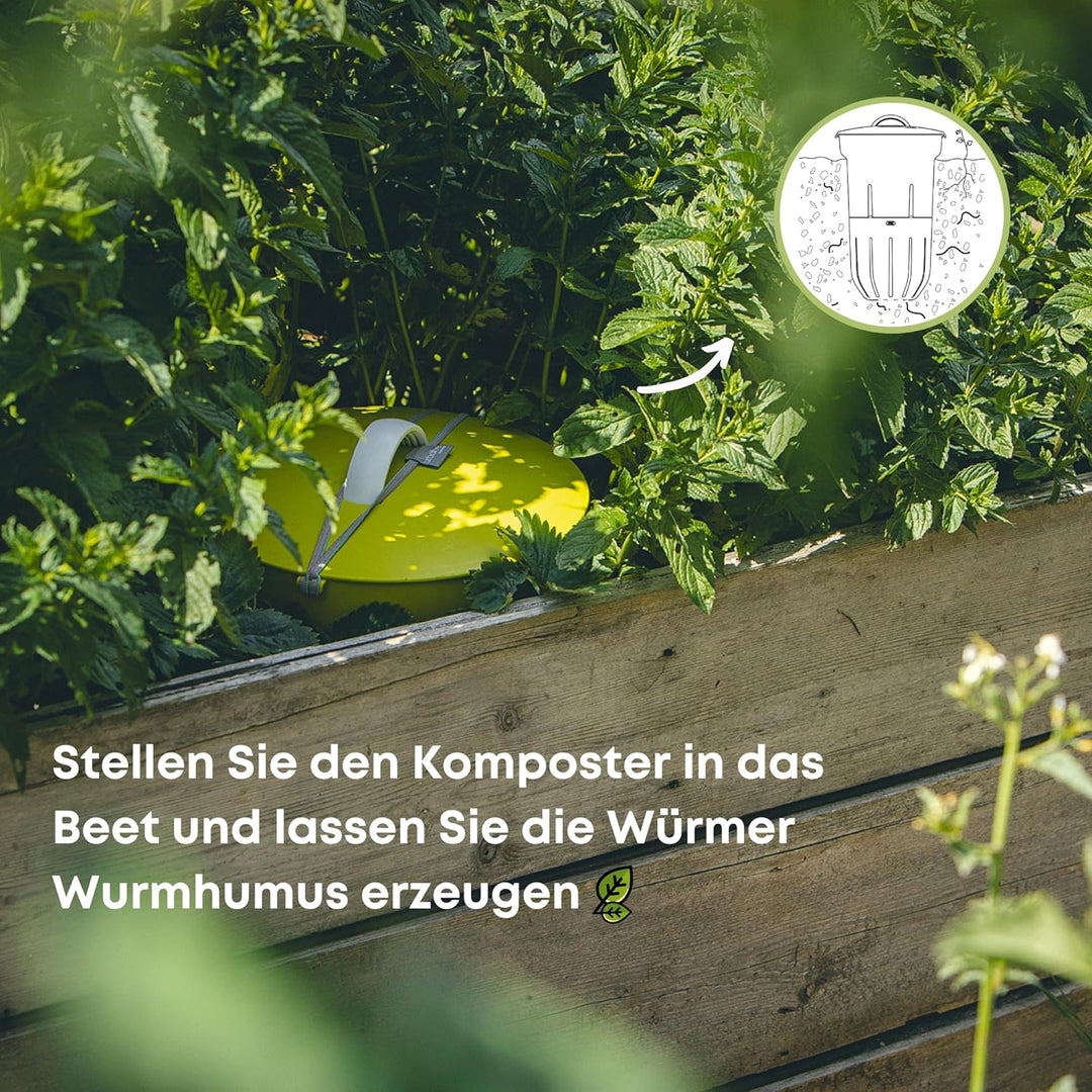 Urbalive Beetkomposter für Wurmkompost 12L - Garten unterirdisch Wurmkomposter zum Eingraben - Desig