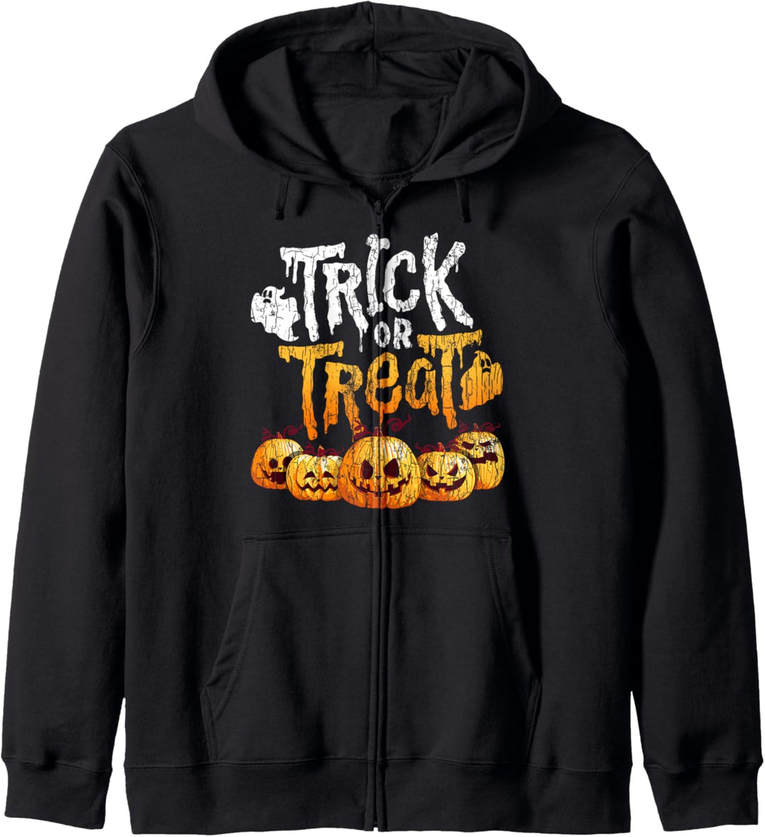 Trick Or Treat Lustige Halloween Kürbis Herbst Grafik Kapuzenjacke