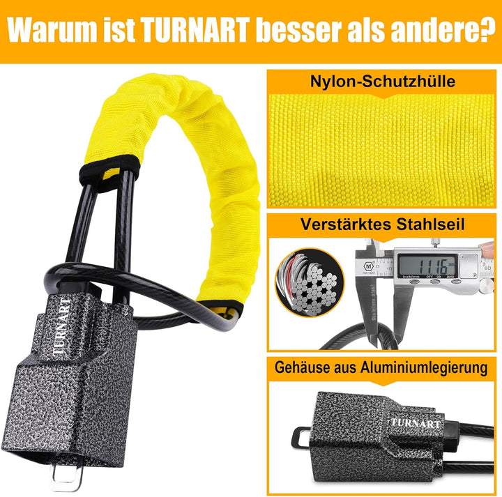 Turnart Lenkradkralle, Lenkradschloss für Auto, Wegfahrsperre, Universell Passend für die Meisten Fa