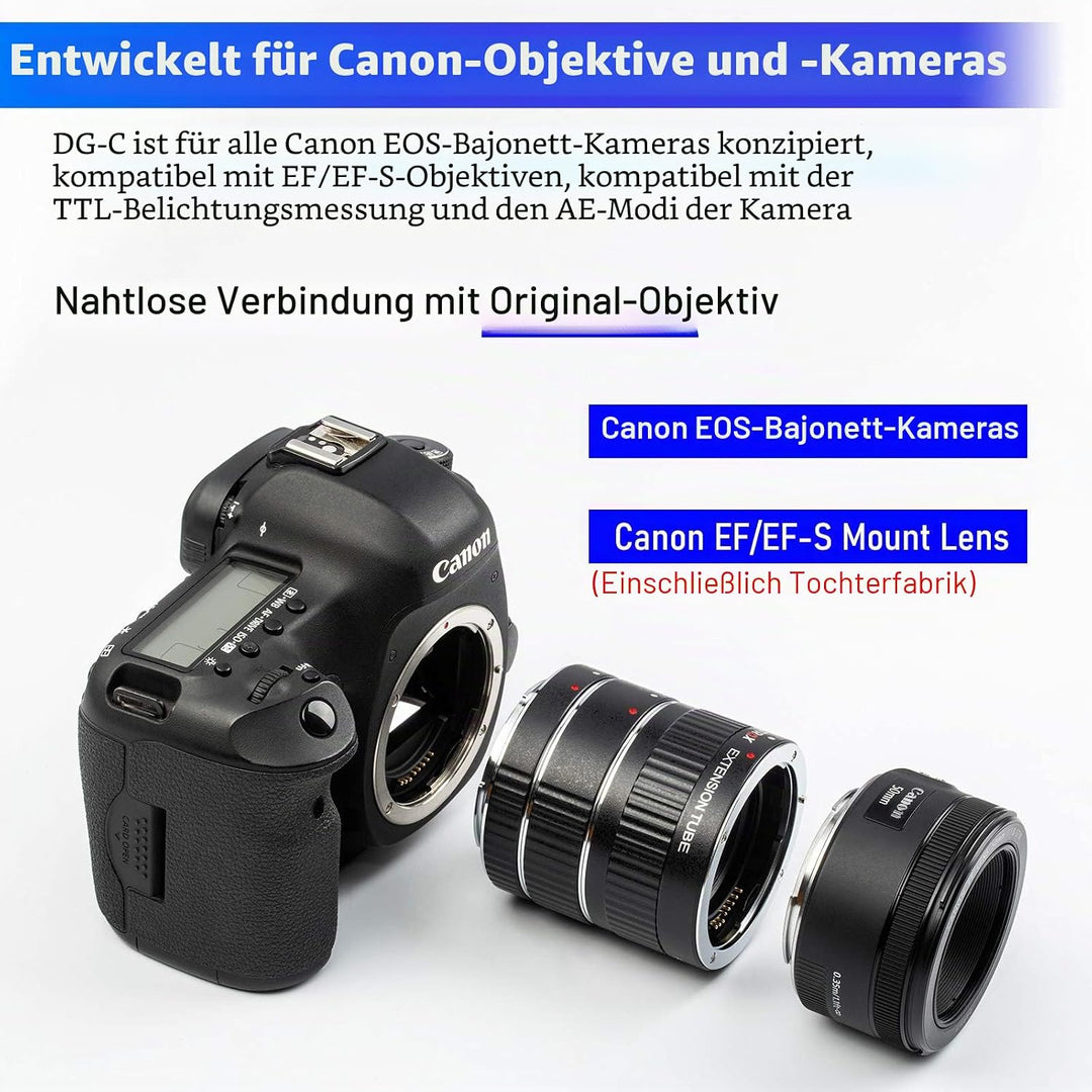 Viltrox DG-C Zwischenringe Autofokus AF Makro Verlängerungsring-Set 36mm+20mm+12mm für Canon EF&EF-S