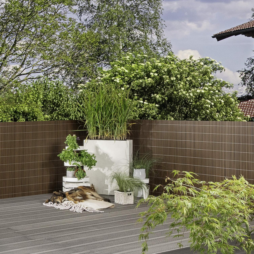 Windhager Sichtschutzmatte Presidio aus Kunststoff in Bambusoptik, Sichtschutz für Garten und Balkon
