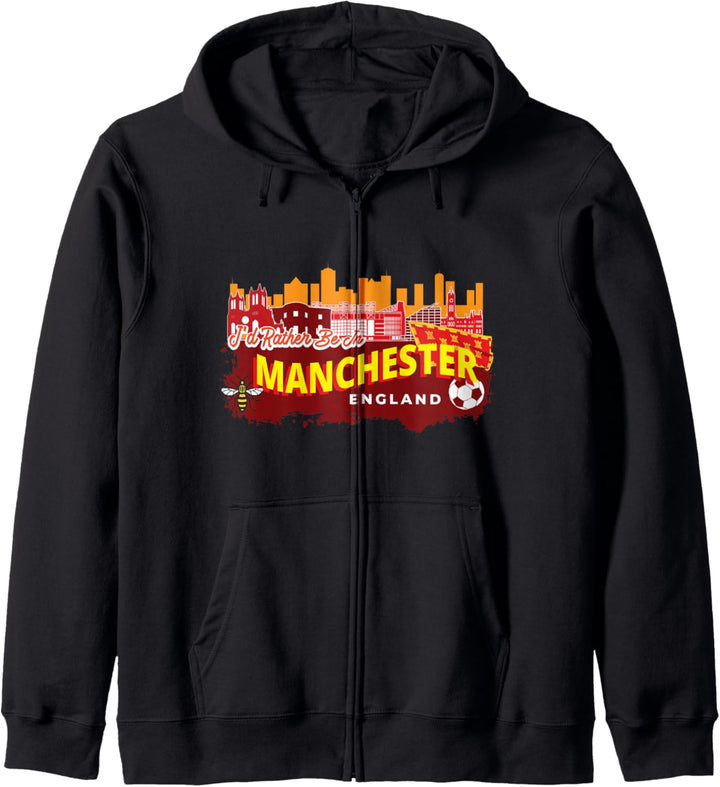 Ich wäre lieber in Manchester England Souvenir Kapuzenjacke