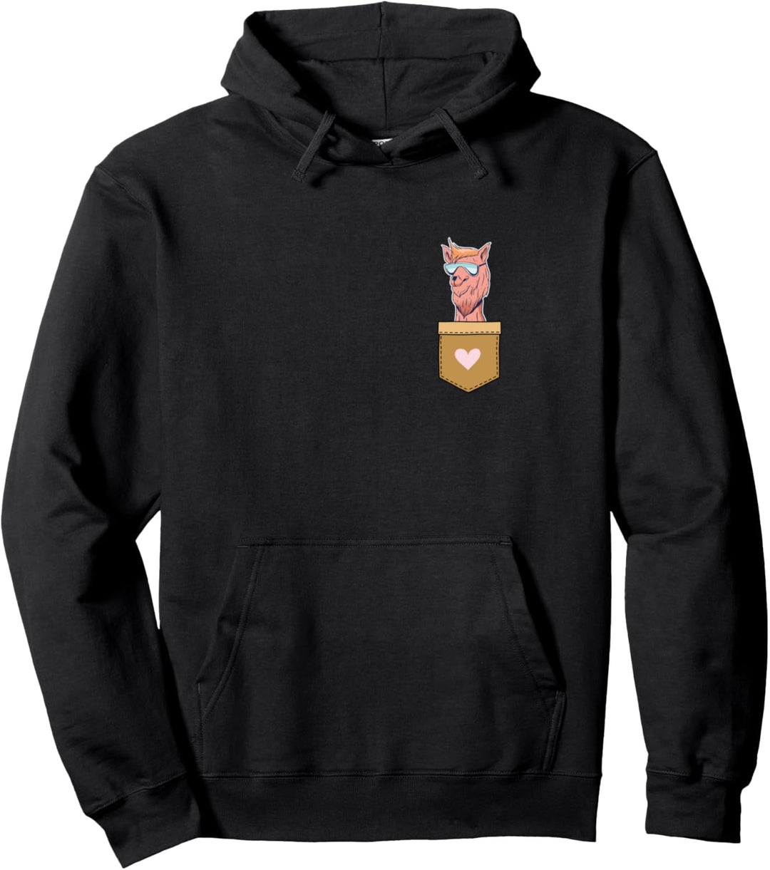 Lustiges Alpaka Outfit Brusttasche Spruch Alpaca Kamel Lama Pullover Hoodie