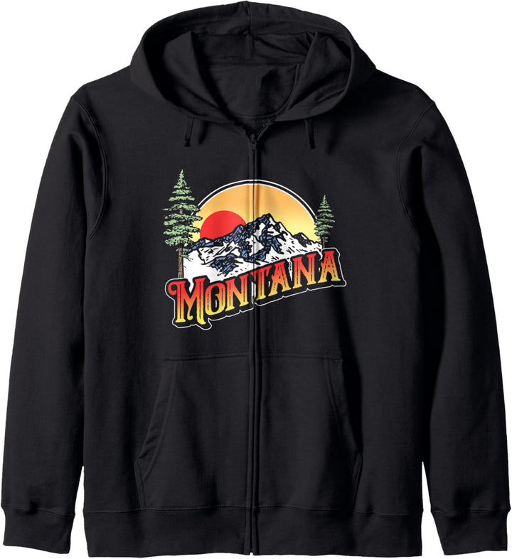 Montana Vintage Mountains Eighties Graphic Kapuzenjacke