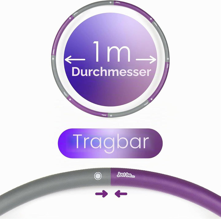 just be... Fitness Hula Hoop Reifen für Erwachsene und Jugendliche. Fitness Hula Hoop mit abnehmbare