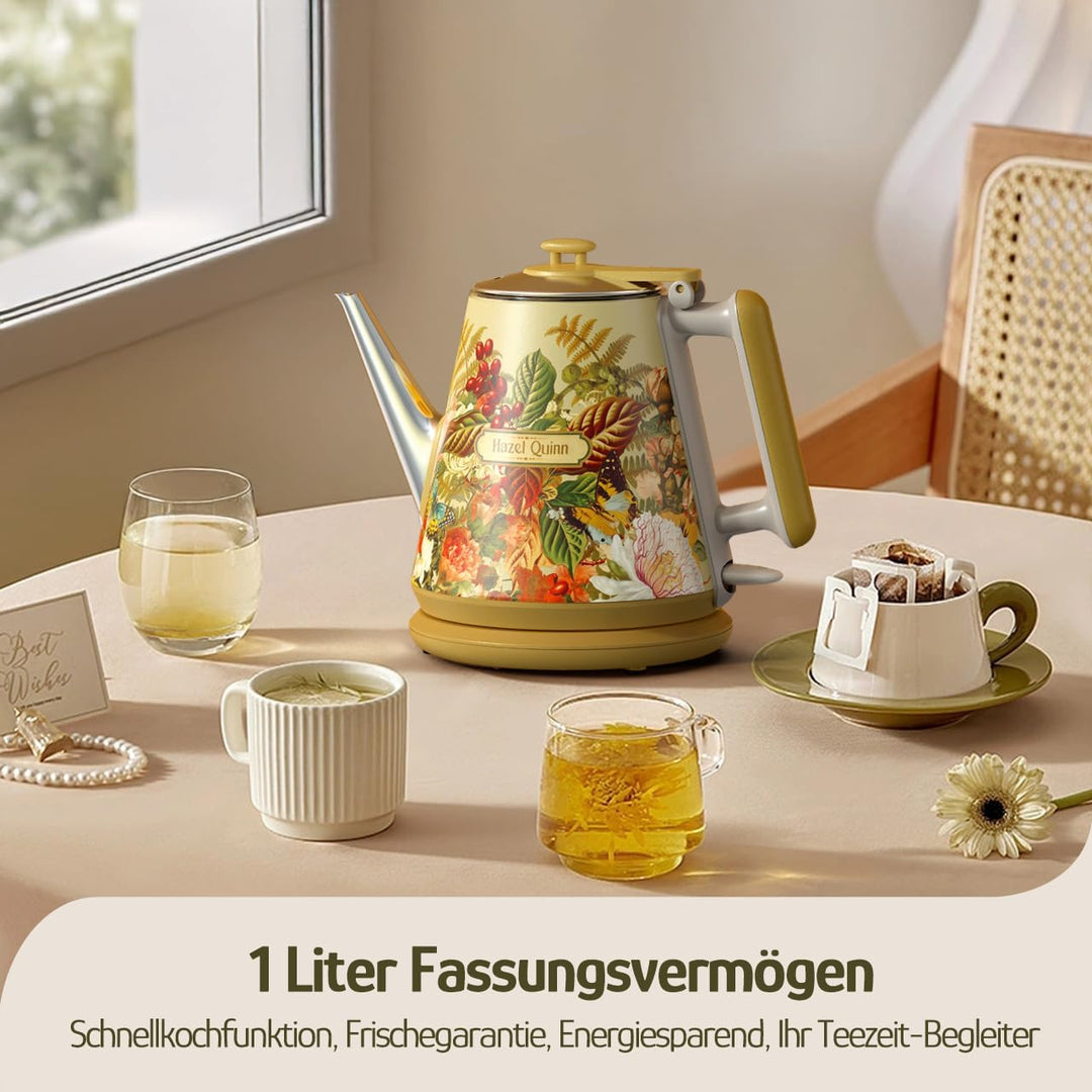 Hazel Quinn X Eduardo Recife Collaboration Elektrischer Wasserkocher, 1 Liter, Retro-Design, Kleiner