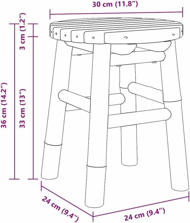 vidaXL Hocker Bambus Natur 30 x 30 x 36 cm Bambus, Wohnzimmer, Rustikaler Bambushocker, Rückenloser